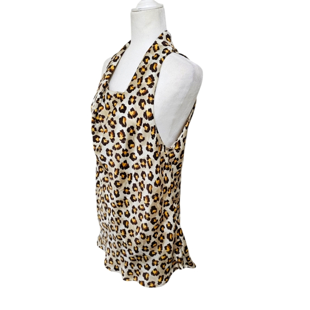 Adiva Leopard Print Sleeveless Silky Top Womens XL - Picture 2 of 11